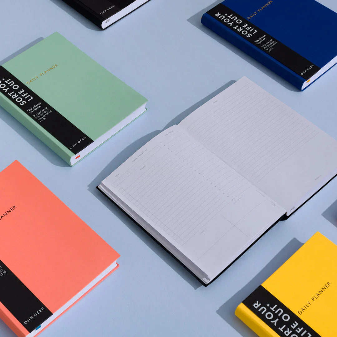 A5 Undated Daily Planner Hardcover - Mystery Design for Productivity