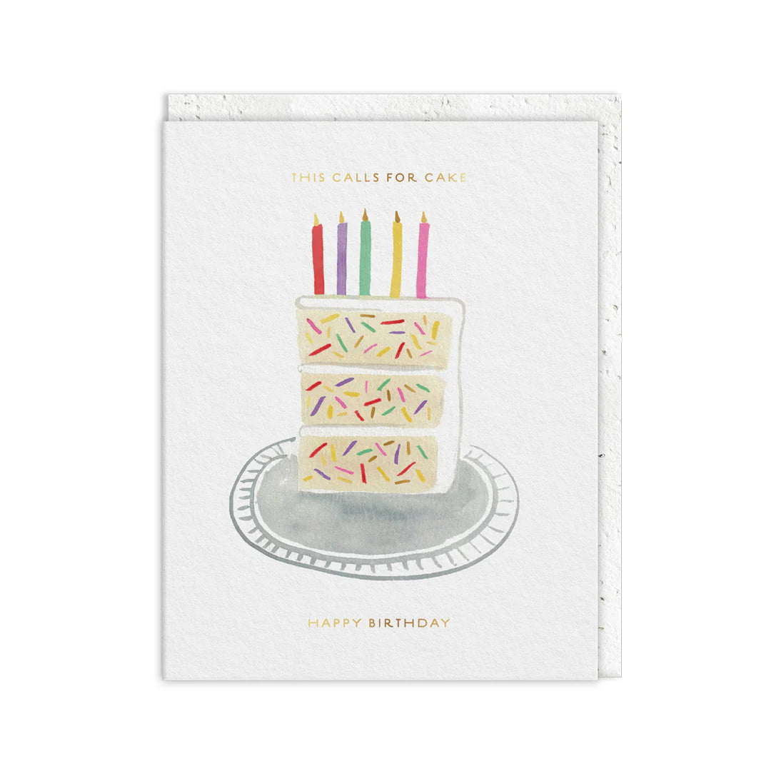 Birthday Slice Greeting Card with Plantable Envelope and Wildflower Seeds