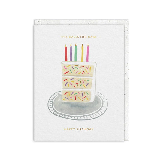 Birthday Slice Greeting Card with Plantable Envelope and Wildflower Seeds