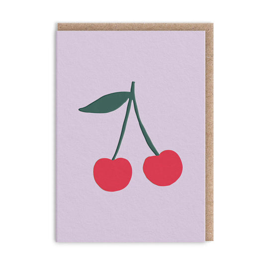 Cherries Mini Greeting Card with sweet fruit design by Ohh Deer
