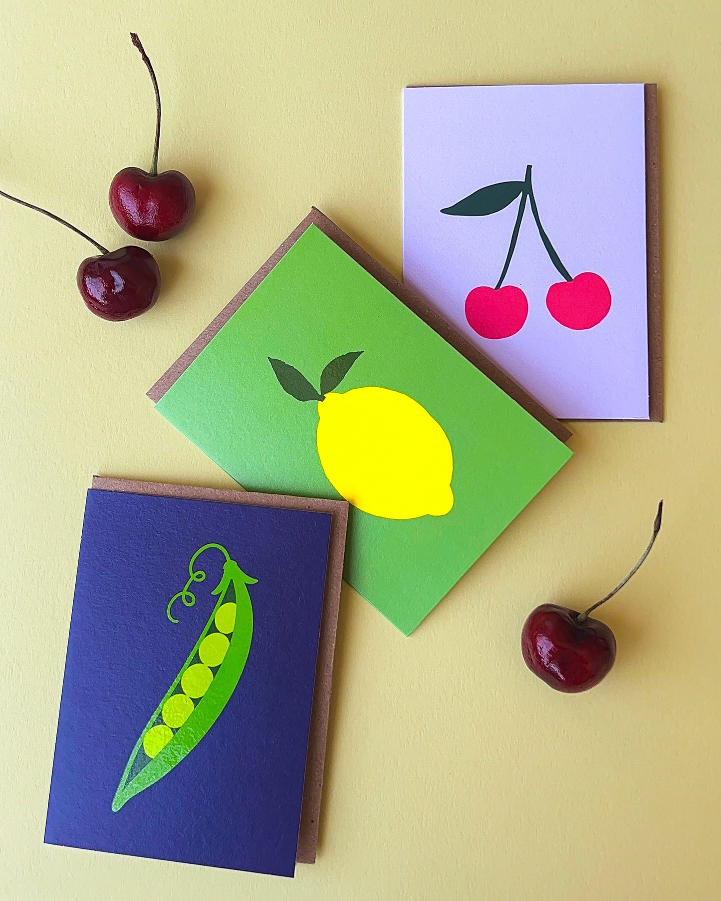 Cherries Mini Greeting Card – Sweet Fruit Design, Perfect for Any Occasion